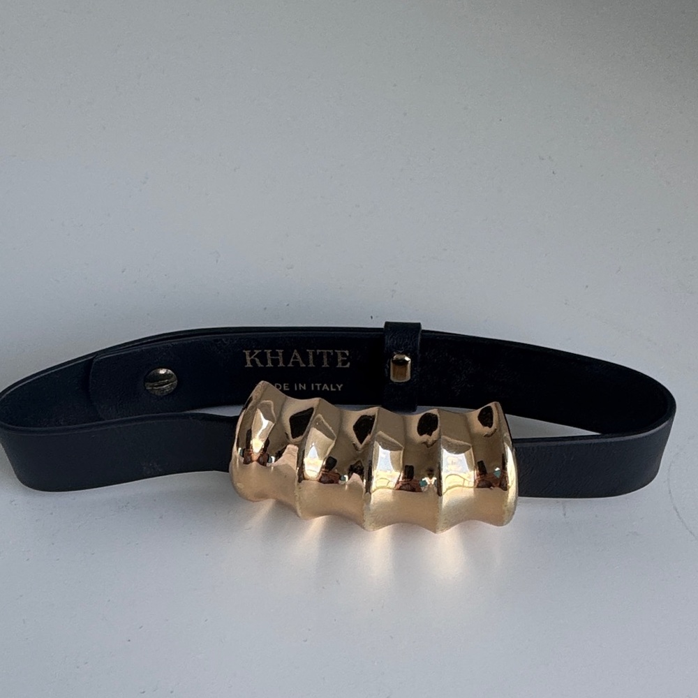 KHAITE choker-necklace Black with Gold Buckle - Picture 4 of 9